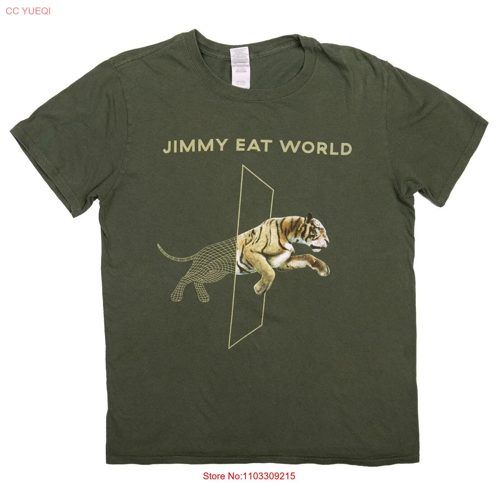 Jimmy Eat World Jumping Tiger Olive Green T-Shirt Unisex Size Medium Tee