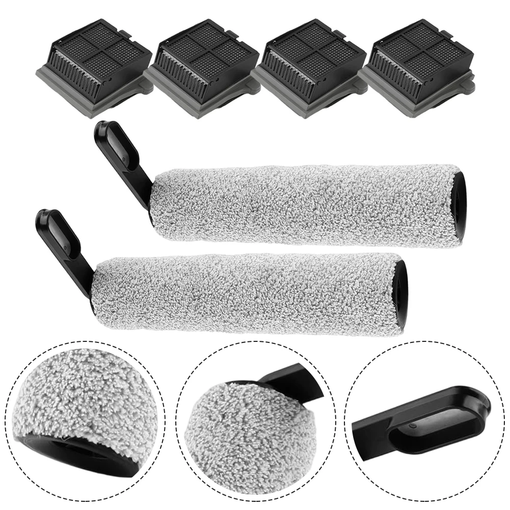 4 Filte 2Roller Brush For Tineco For IFloor 5 Breeze Vacuum Cleaner Spare Parts Easy Installaltion Washable And Reusable