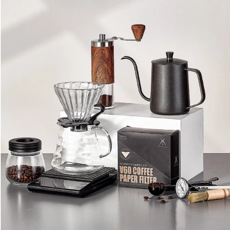 Hand brewed coffee set, hand brewed coffee machine, hand operated tools, complete gift box, household coffee equipment