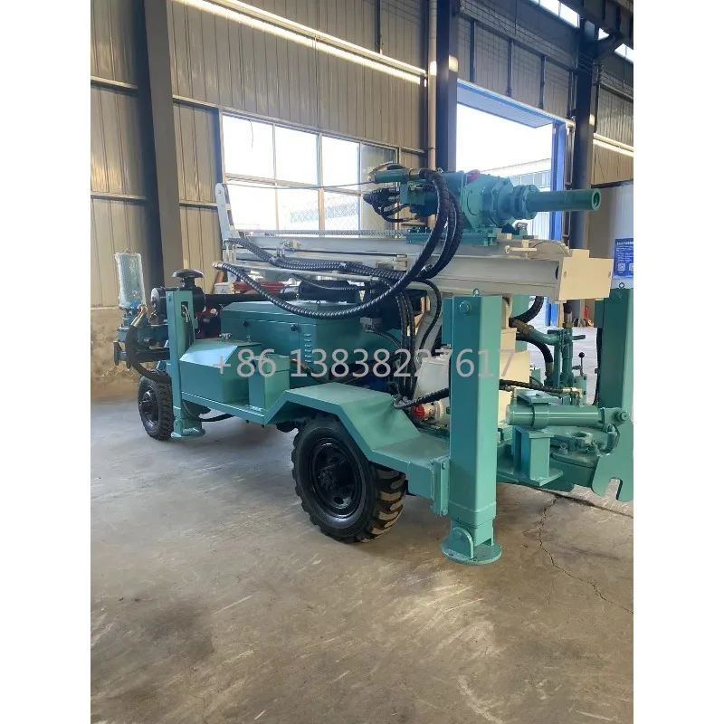Hydraulic Crawler 450m Water Well Drilling Machine, High Quality Rotary Forage Rig With Pump and Engine for Mine Drilling
