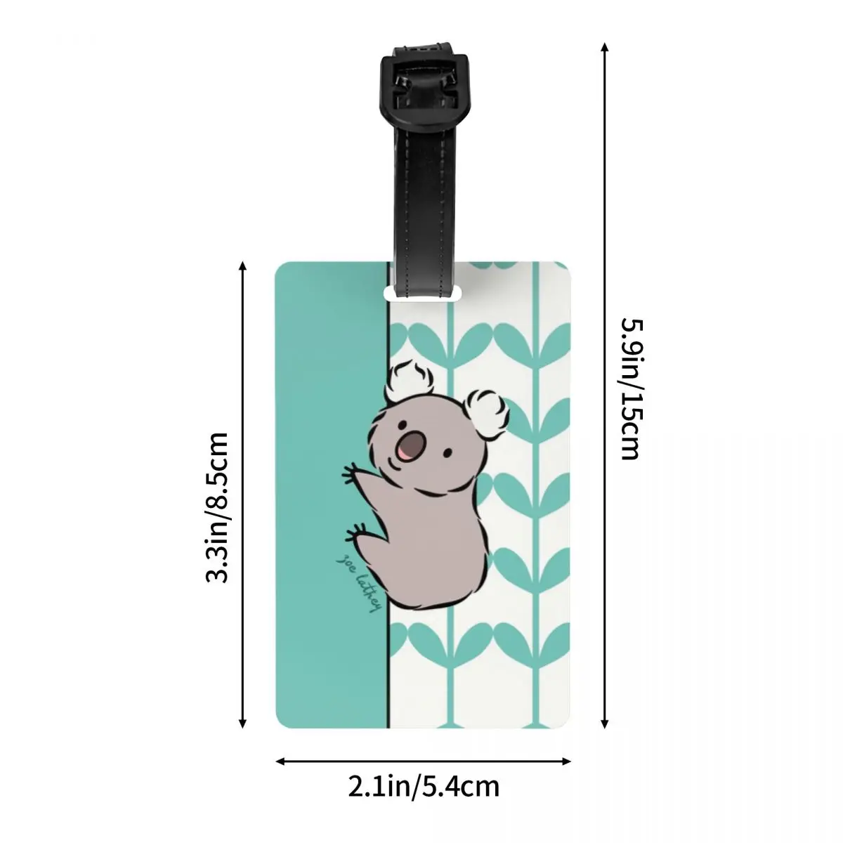 Custom Kawaii Clinging Koala Bear Luggage Tag With Name Card Privacy Cover ID Label for Travel Bag Suitcase