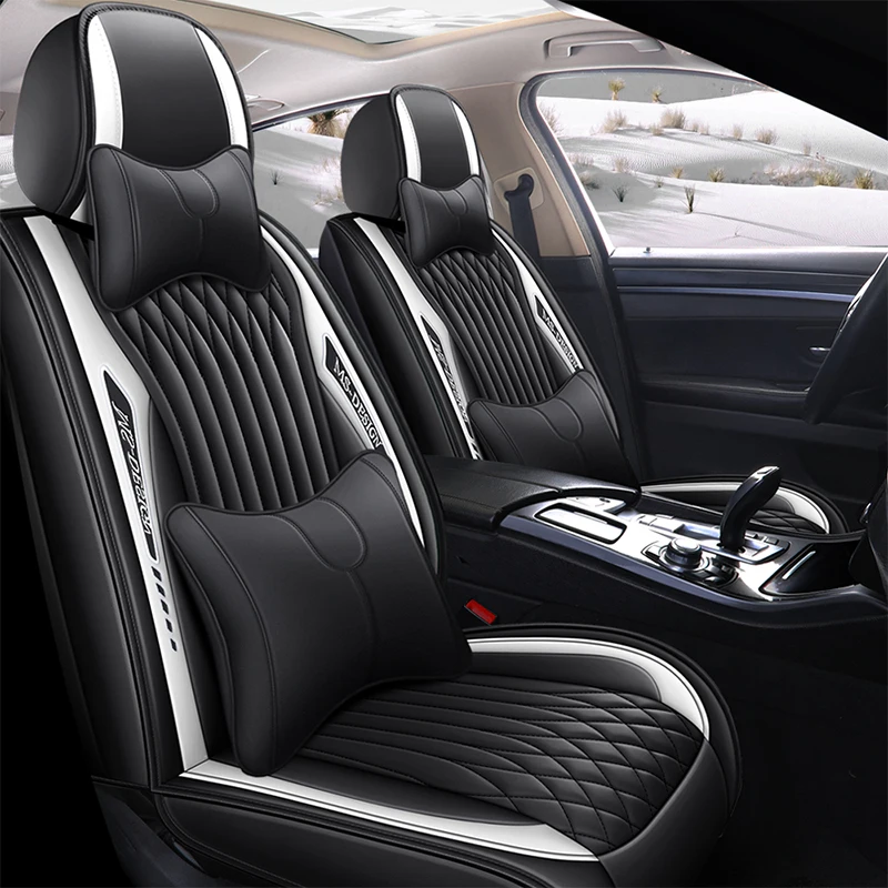 Leather breathable soft easy to care for four seasons general all-enveloping seat cover car five seat general cushion