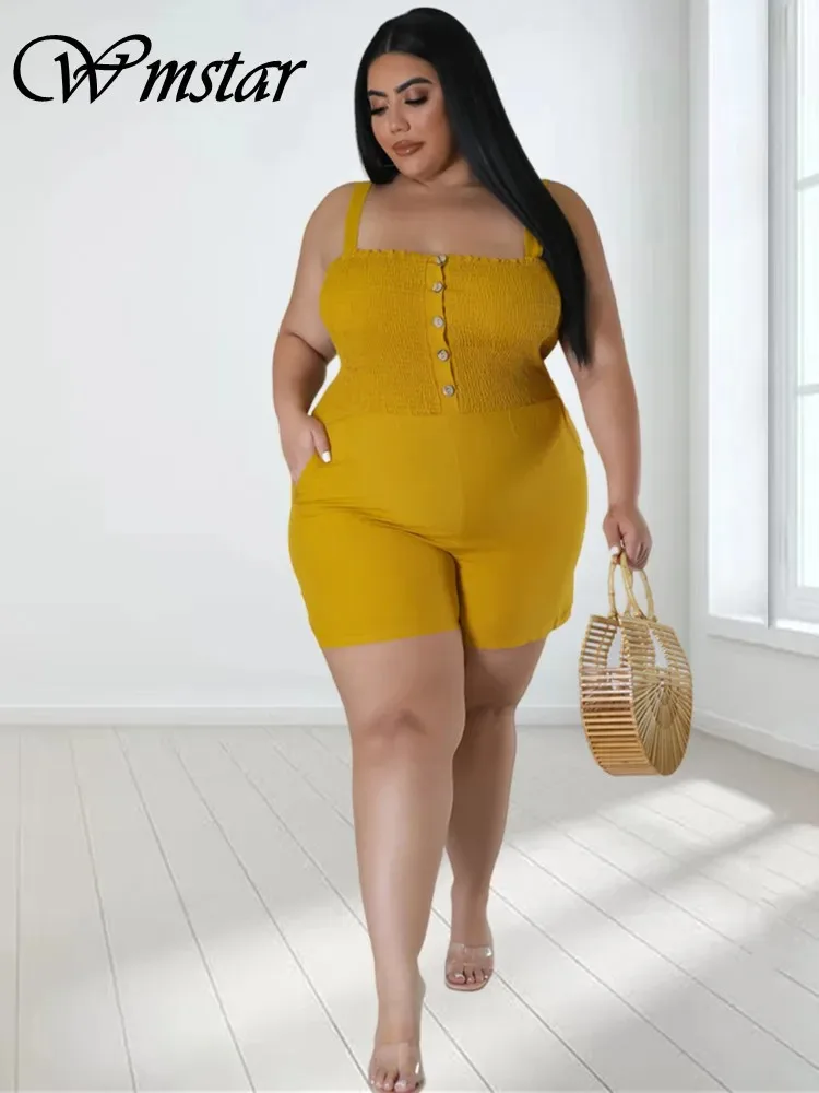 Wmstar kombinezon Plus Size odzież damska jednolity gorset wsuwany seksowne spodenki na co dzień Romper Playsuits w nowym stylu hurtownia