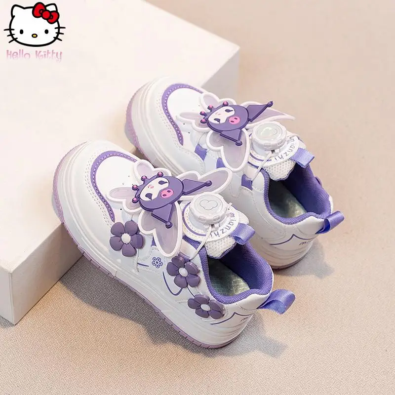 

Кроссовки Kuromi для девочек, весенне-осенние новые туфли с мягкой подошвой в стиле аниме, повседневные туфли Kawaii, дышащая мода Sanrio