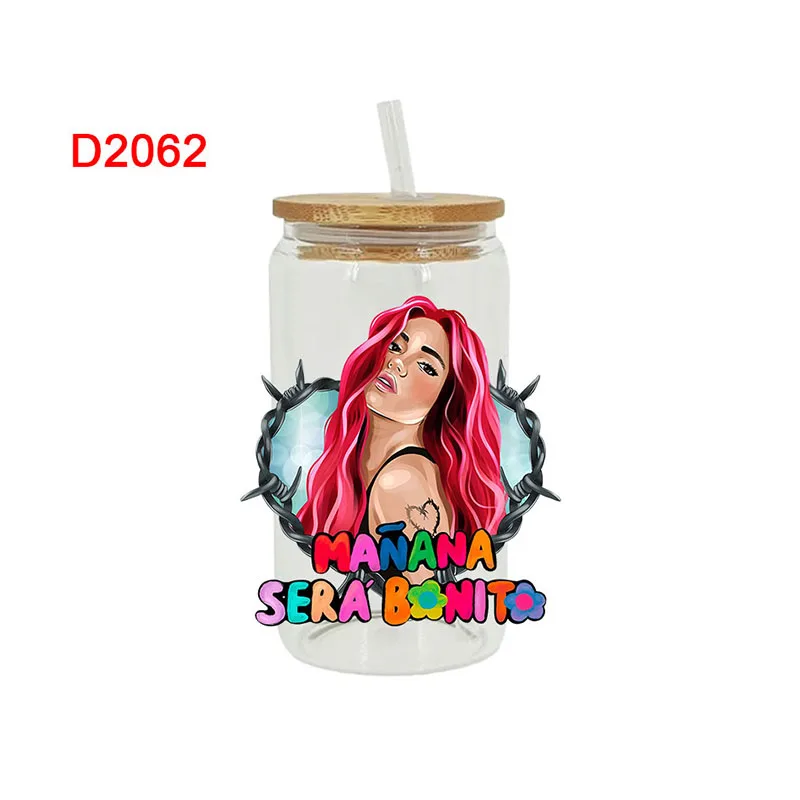 3D UV DTF Transfers Stickers, 16oz Cup Wraps, Karol G Star Girl Mermaid Printed for DIY Glass Ceramic Metal Leather Etc D2059