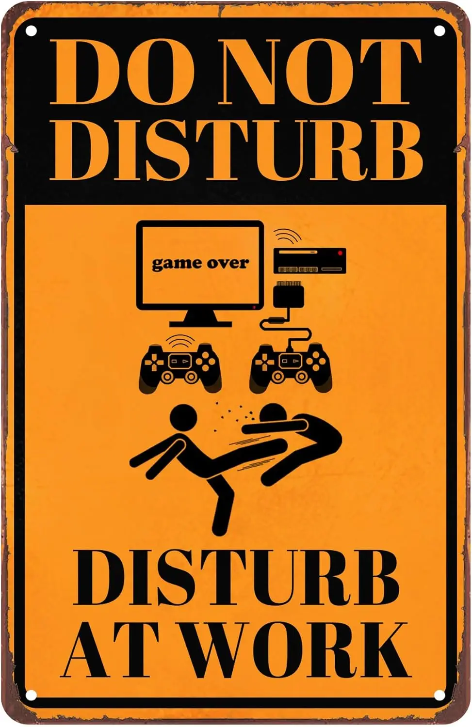Game Room Decor Funny Metal Signs Do Not Disturb Gamer At Work Gift for Gamer Tin Sign for Man Cave Cafe Bar Home Decor 8 X sign