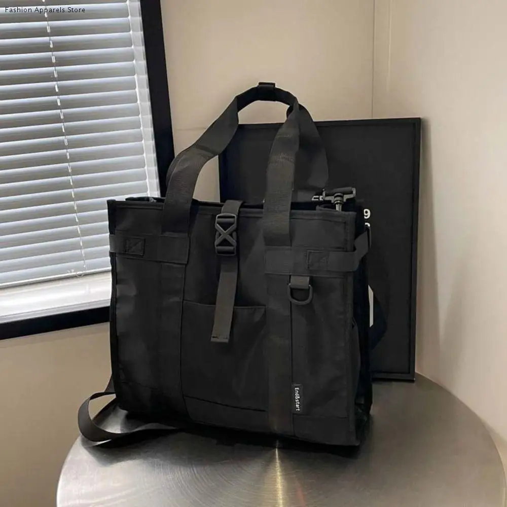 Durable Large Capacity Oxford Briefcase Solid Color Waterproof Men Handbag Multi-functional Portable Oxford Crossbody Bag Work