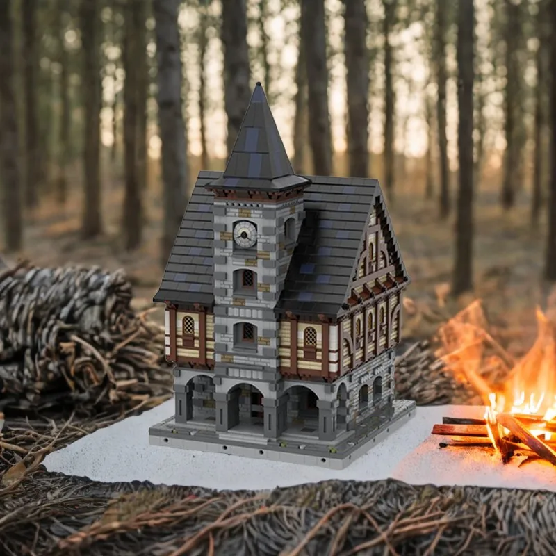 3018 pçs moc mini medieval cidade salão micro edifícios modulares arquitetura criativa diy modelo blocos de construção brinquedos aniversário presente