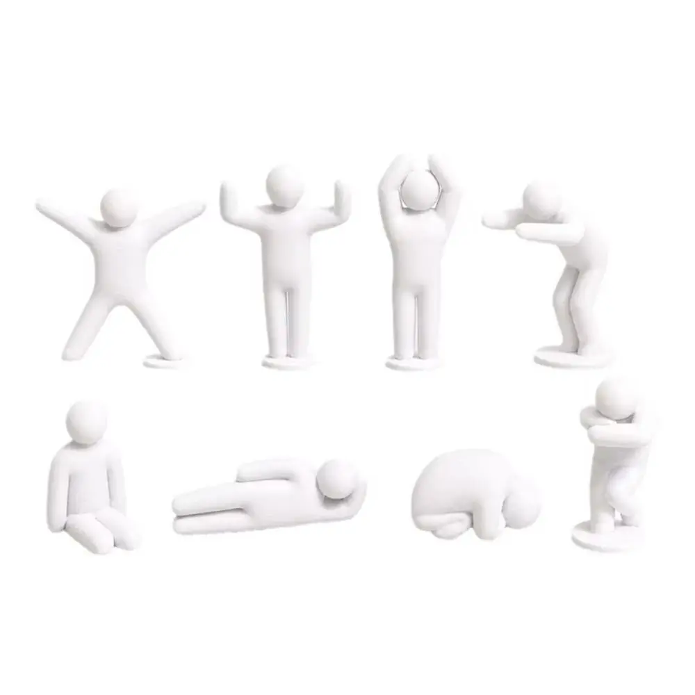 Paintable Mecha Ornaments Unpainted Human Figurines 3D Printed Figures White Blank Multi Poses Figures Desktop Decoration