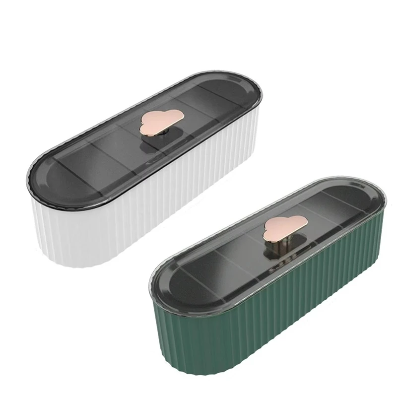 

A74P-2Pcs Кабельный органайзер Коробка с 7 отделениями Органайзер для управления электроники Большой емкости Чехол для хранения электронных аксессуаров