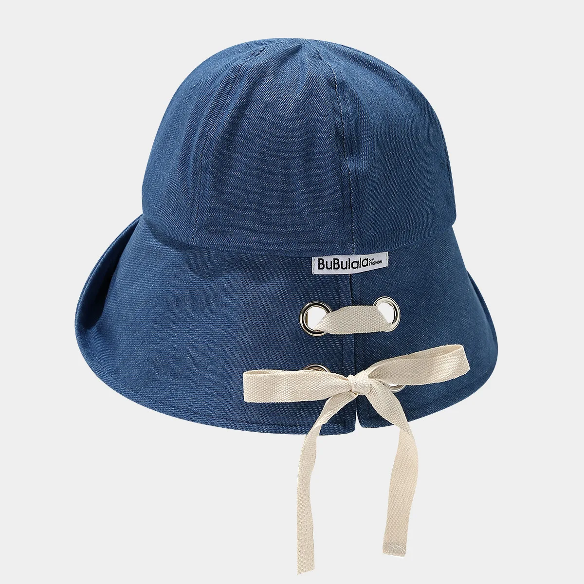 2025 New Korean Style Denim Fishing Cap with Buckle Foldable Large Brim Mountain Climbing Sunshade Hat Face Slimming Bucket Hat