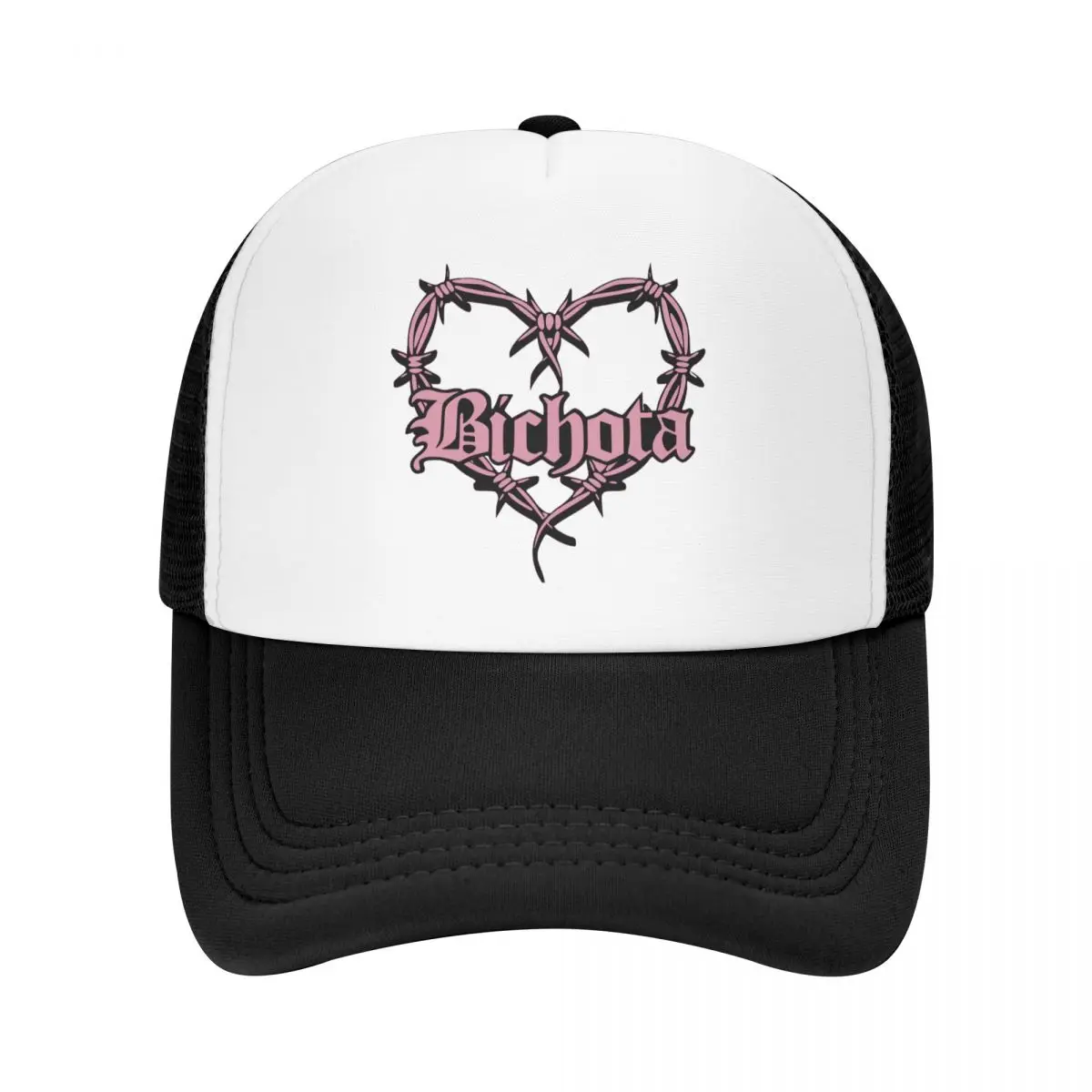 Karol G Bichota Heart Pink Trucker Hats Men Women Outdoor Hats Trucker Hat Golf Hats Adjustable Hip Hop Mesh Baseball Cap Summer