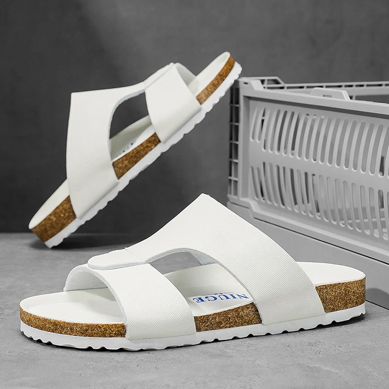 Men's Summer Cork Clogs, Anti-Slip Outdoor Slides_voghion.com
