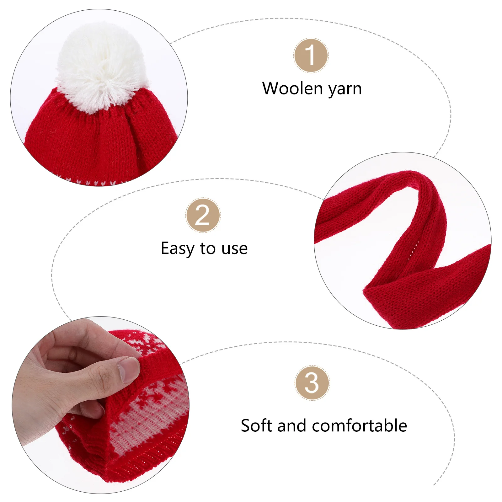 1 مجموعة مصغرة عيد الميلاد ثلج قبعة وشاح لينة محبوك غزل الصوف دافئ الشتاء ديكور للحزب زجاجة النبيذ الديكور