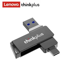 Lenovo Thinkplus-Tipo C Flash Drive, Stick OTG, Dual-Port, Stick USB de metal rotativo, Disco U, USB 3.2, 32GB, 64GB, 128GB, 256GB, MU251