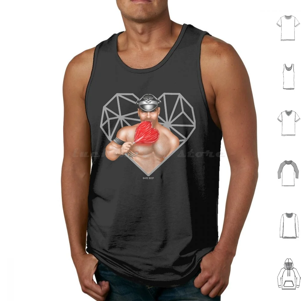 Suger Daddy Tank Tops Print Cotton Barebeef Bears Bear Woof Pride Grrr Men Cute Bearart Bearpride Bearflag Growlr Yaoi