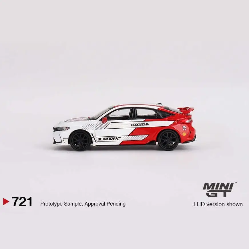 

Модель миниатюрной машины TSM 1/64 #721 civic typeR #2 2023 Pace, белая модель автомобиля из литого сплава, коллекционная игрушка в подарок