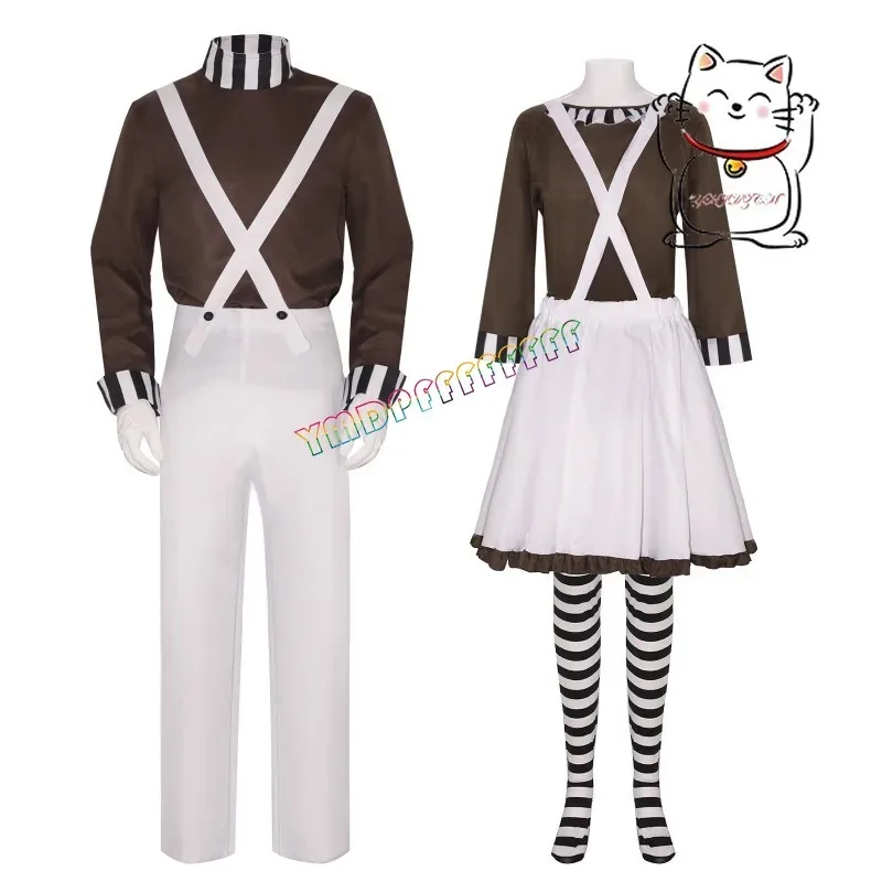 CyHot Oompa Role Playing Loompa Movie Charlie Disguises Wig Chocolate Fantasy Costume Adult Halloween Carnival Party Gift New