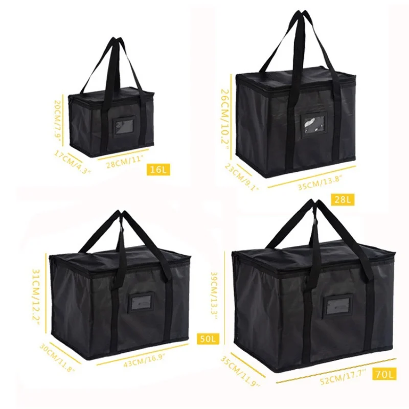 16/28/50/70L Food Delivery Bag Large Thermal Bag for Food Delivery Insulated Cooler Bag Foldable Reusable Grocery Bag Keeps image 2