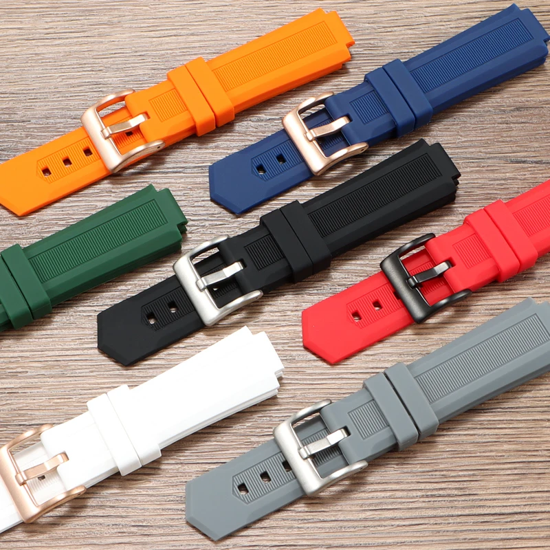 حزام بديل من السيليكون متعدد الفتحات لساعة M047.507.11 ألين رن نفس النمط عرض الفرقة 24 × 12 ملم