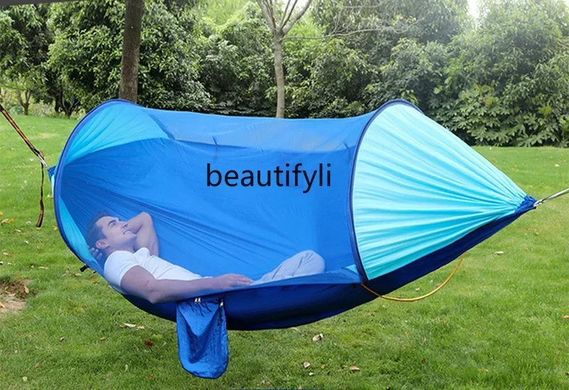 Outdoor Craftsman Anti-Rollover Quickly Open Mosquito Net Adult Hammock Home Picnic Camping Wild