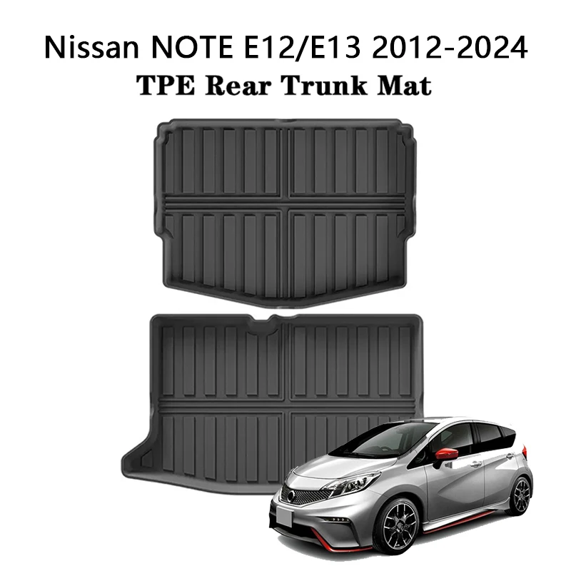 For Nissan Note E12 RHD 2012-2019 Note E13 2020-2024 Car Trunk Mat TPE 3D All-Weather Trunk Protection Pad Trunk Cargo Liner Pad