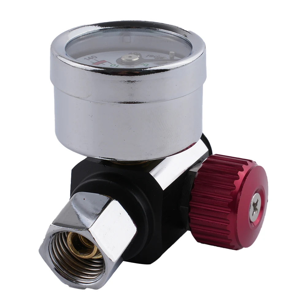 Precision 1/4 Air Valve Regulator with Pressure Readout and Nozzle for Mini Air Conditioner and For Spray Work