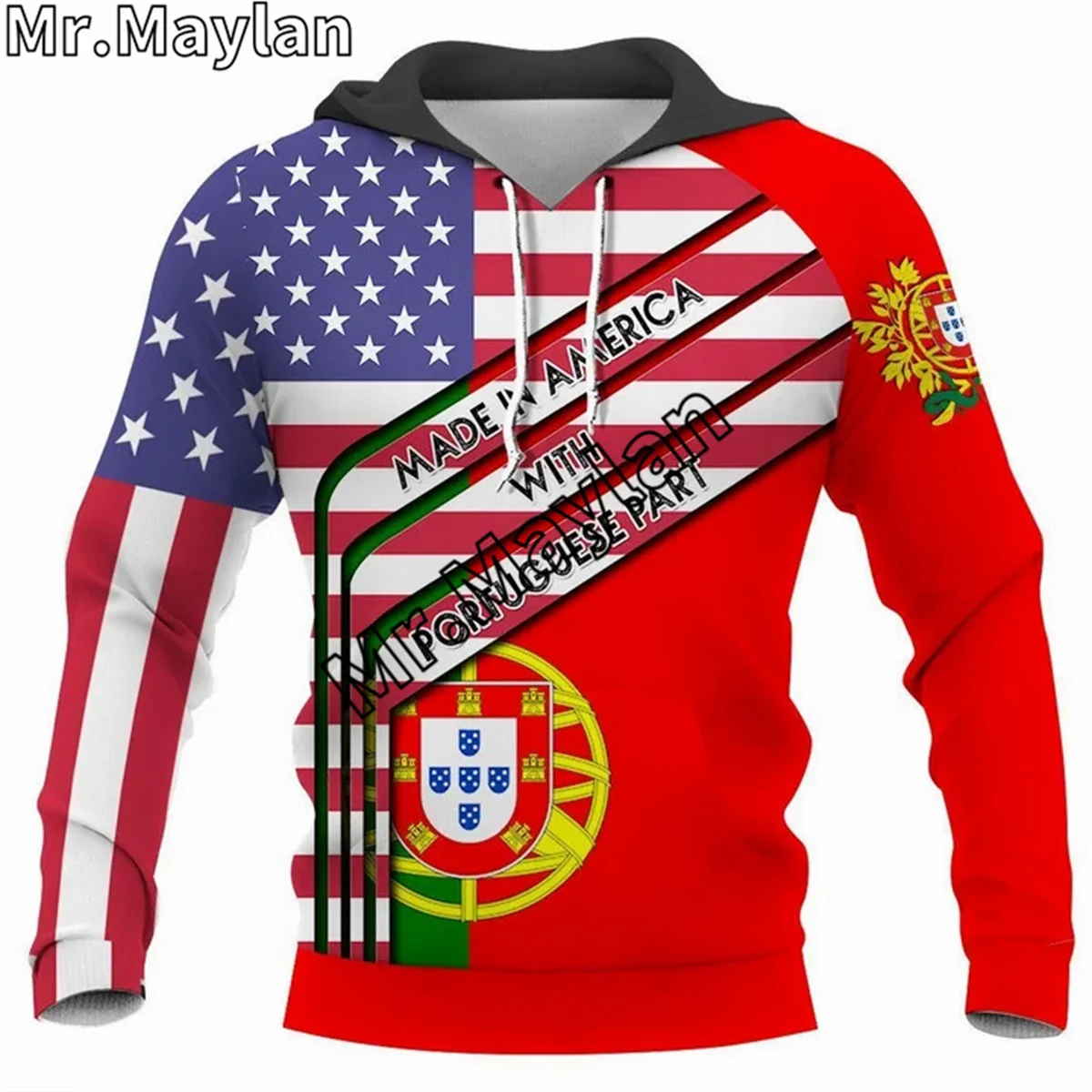 CUSTOMIZE PORTUGAL Flag Yellow Green & RED 3D Hoodie Men/Women Sweatshirt Streetwear Zip Pullover Casual Jacket Tracksuits K-123