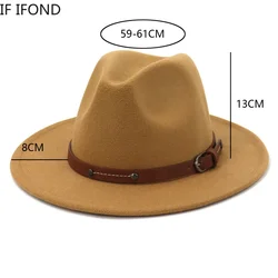 Fedoras czapka zimowa dla kobiet 59-61CM mężczyźni Panama filcowane czapki jazzowe nowa czapka kościelna Trilby sombreros de mujer