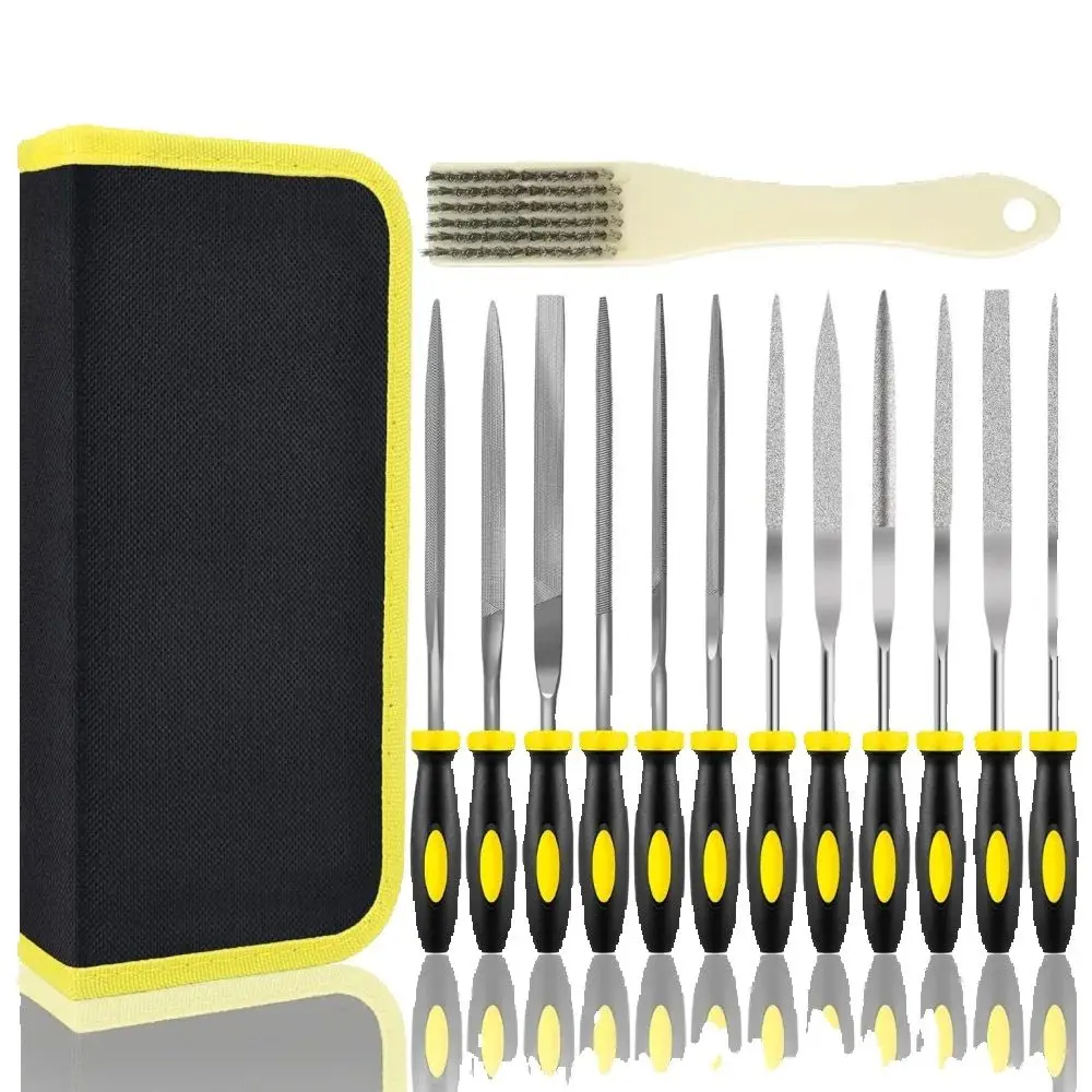 

17PCS Premium Needle File Set - High-Carbon Steel Files with Non-Slip Ergonomic Handles for Precise Filing on Wood, Plastic, Je