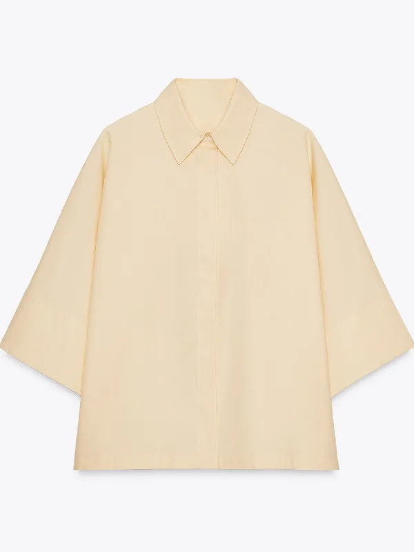 فضفاض ort Sve لون نقي irts المرأة الصيف بلايز الحرير الشاش النسيج تخفيف Sle Faion حجم كبير ملابس داخلية