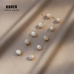 Baroque Natural Pearl Pendant Dangle Earrings Korean Fashion Jewelry Elegant Simple Accessories For Women Exquisite Gifts Party