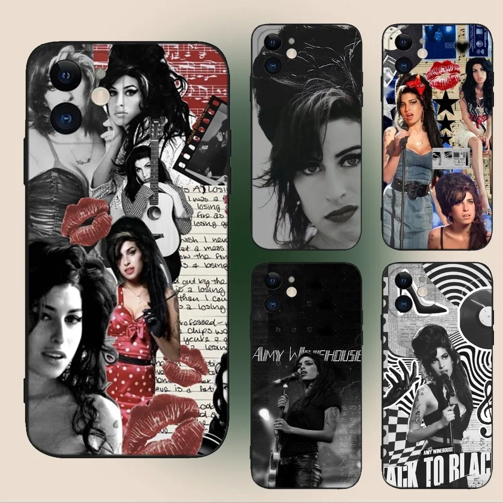 Amy Winehouse Singer  Phone Case For iPhone 15,14,13,12,11,Plus,Pro Max,XS,X,XR,SE,Mini,8,7 Soft Silicone Black Cover