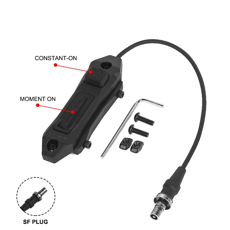 Tactical WADSN M300 M600 M600C Scout Flashlight Accessory Dual Function Pressure Switch Fit Keymod M-Lok 20MM Picatinny Rail