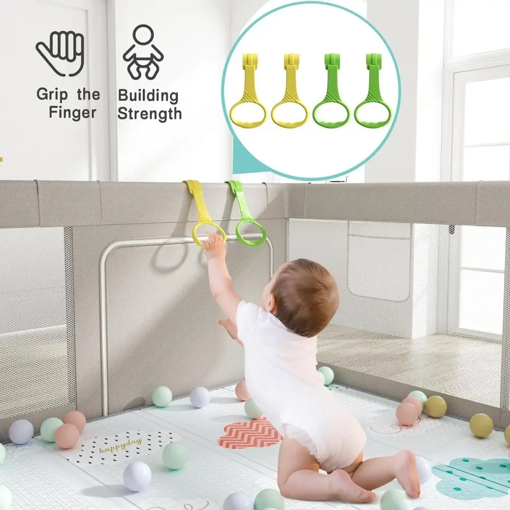 Plastic Stand Rings Baby Walking Assist Tools Pull Ring for Playpen Solid Color Baby Crib Hooks Creative Bed Accessories