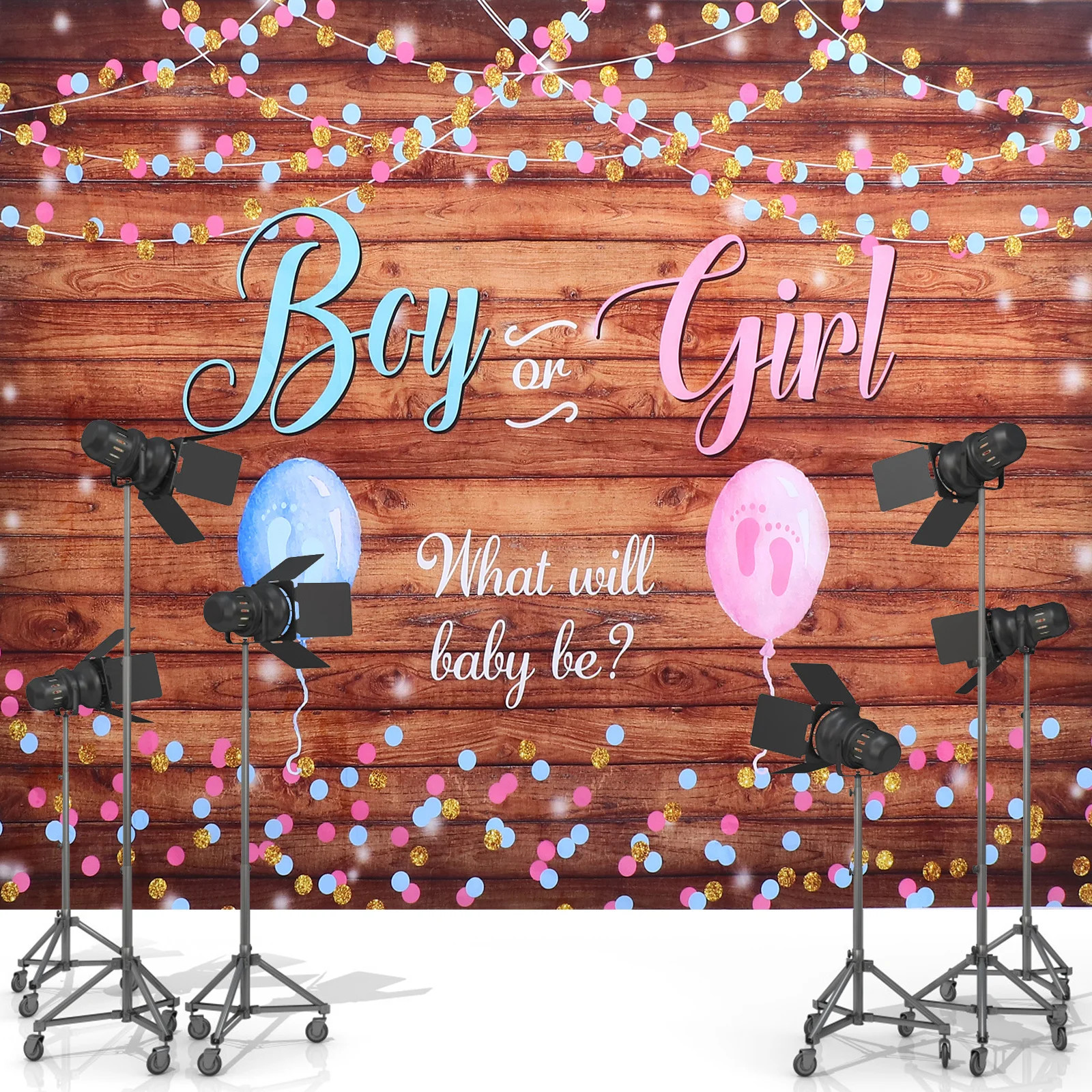 

1pc Elephant Gender Reveal Background Cloth Newborn Baby Boy Girl Photo Blanket Decor Washable GenderBlanket StudioProps