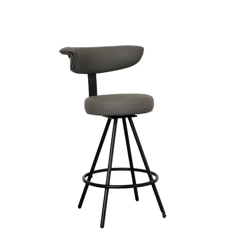 Modern simple rotatable backrest stool household light luxury high stool
