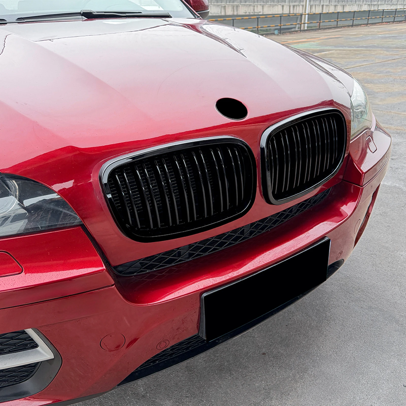 

Для BMW X5 E70 2007-2013 X6 E71 2008-2014: Передняя решетка радиатора (ноздри), гоночная решетка, полностью черная, верхняя, для бампера, сетчатая.