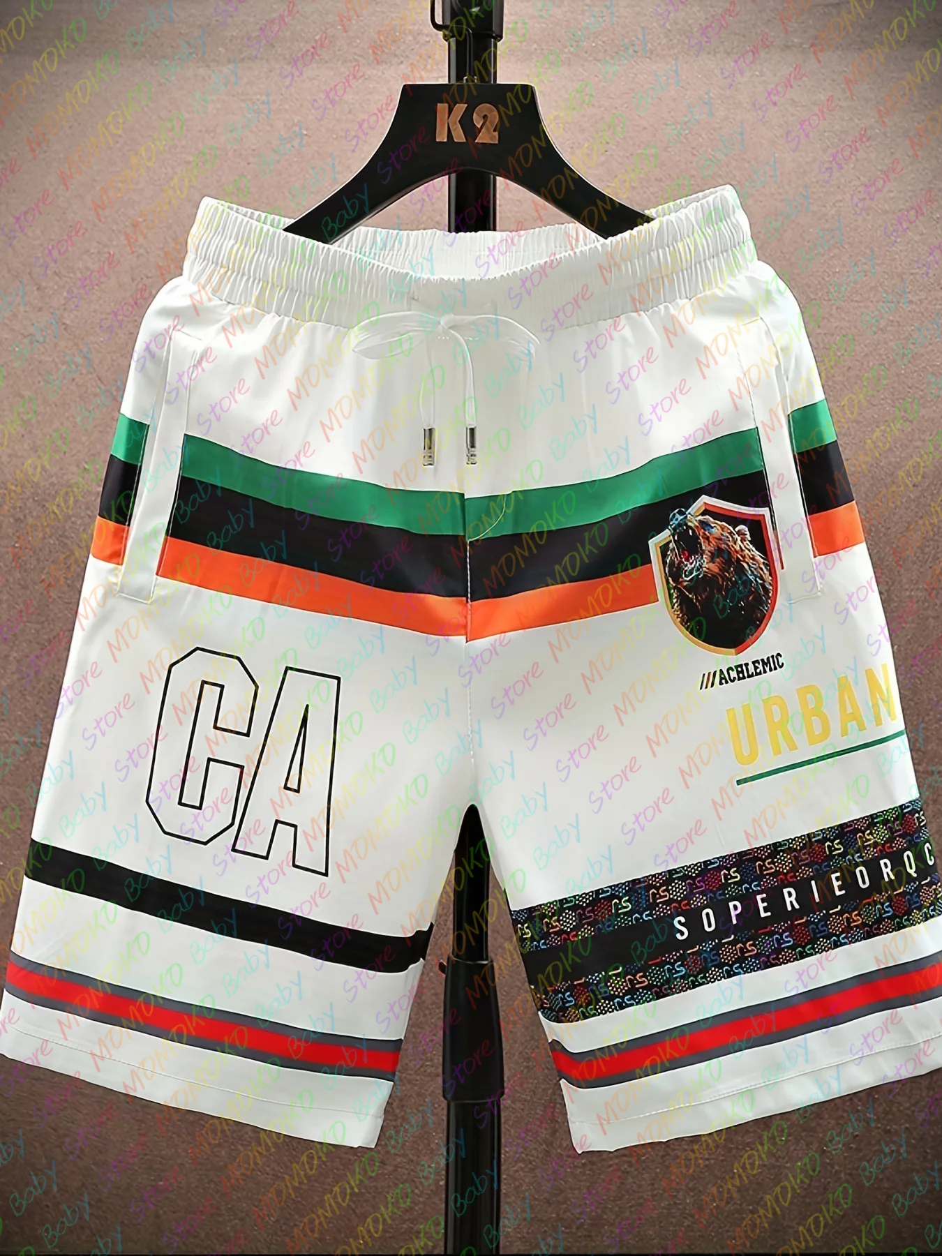 

Bear Pattern Letter Print New Arrivals Children Sport Shorts Casual Quick Drying Shorts Adult's Kid's Fashion Beach Shorts