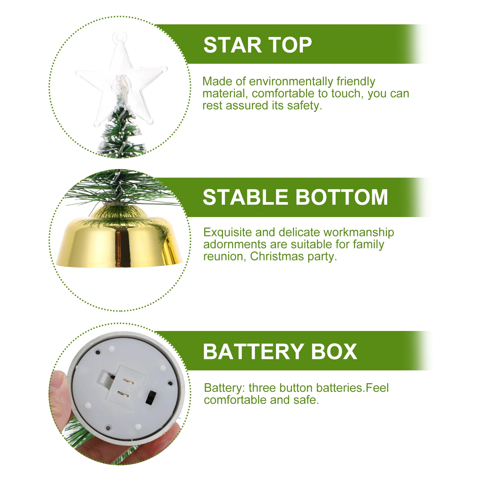

2 PCS Glowing Christmas Tree Table Decoration Xmas Adornment Climbing -operated Ornament Plastic Funny Luminous Home
