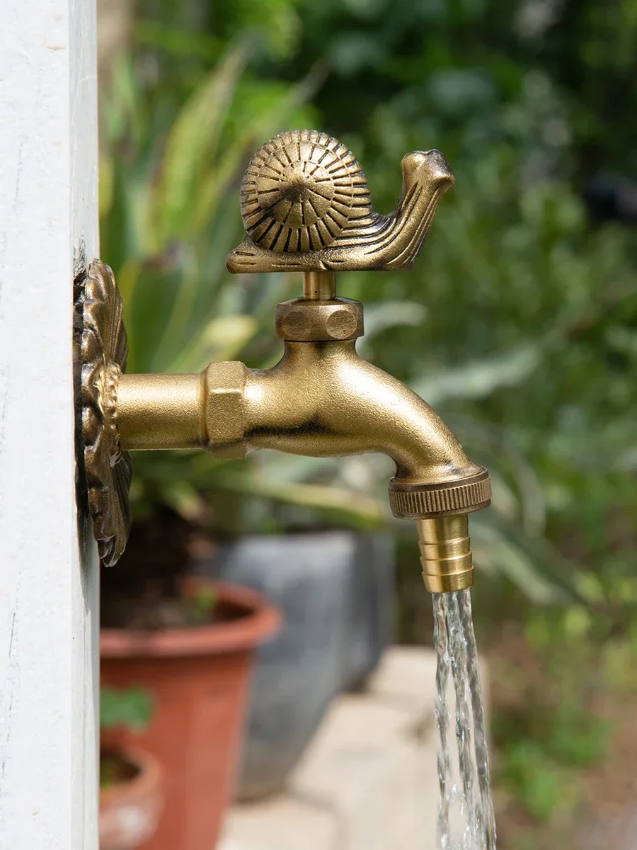 

Настенный смеситель для холодной воды на открытом воздухе, двор на выходе воды, полностью медный сад виллы, швабра для защиты от замерзания и солнца, стиральная машина