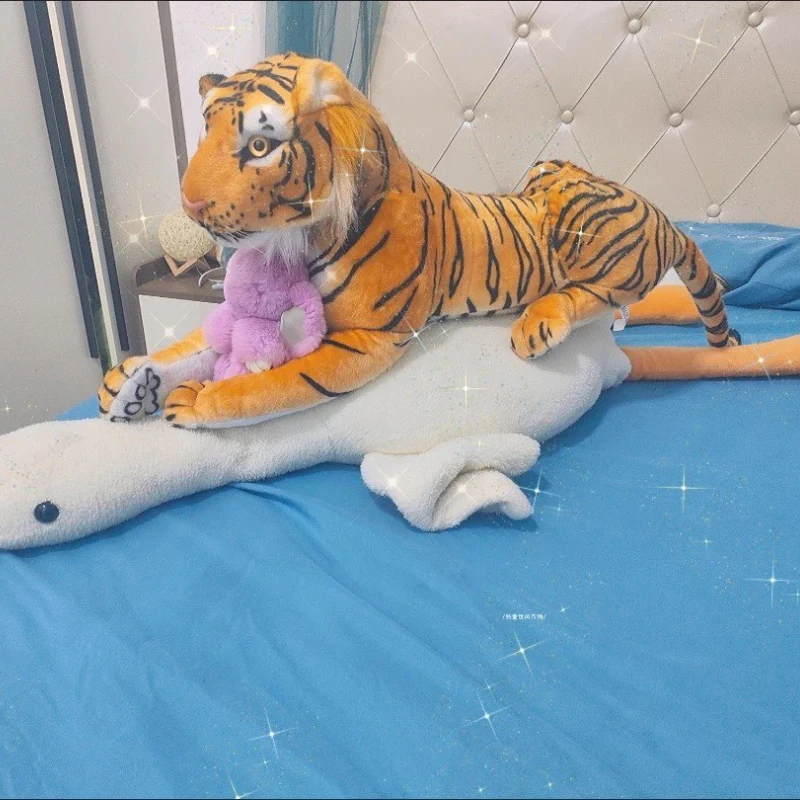 50-160cm Simulation Tiger Plush Toy Big Size Stuffed Animal RealLife Siberian Tiger Plushies Doll Soft Kids Toys Gifts Home Deco