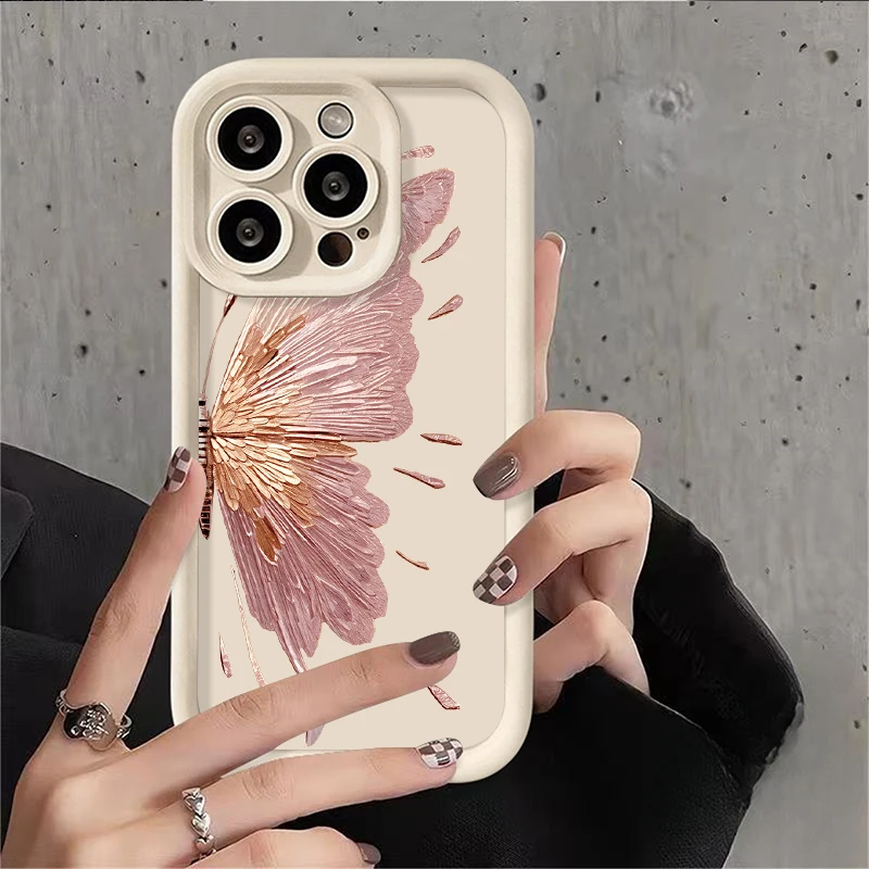 Black Butterfly Soft TPU Case for Samsung Galaxy A55 A35 A25 A15 A05 A05S 5G A24 A13 A23 A12 A22 A32 A52 A52S A71 A72 A51 4G