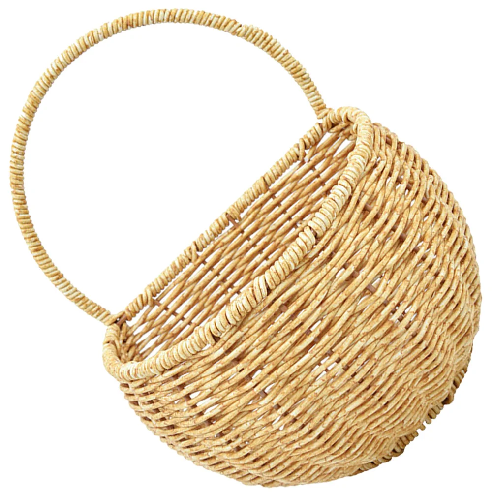 

Wall Mount Fruit Hanging Basket 12L Woven Rope Storage Organizer For Vegetables Fruits Bananas Potatoes Onions Kitchen