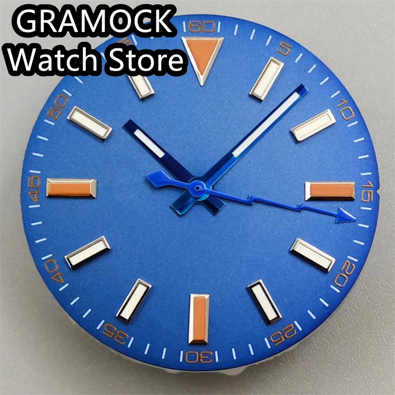 GRAMOCK 29mm Black Blue Dial Luminous Watch Dial Fit NH35 NH36 NH38 NH34 ETA2824 PT5000 Movement