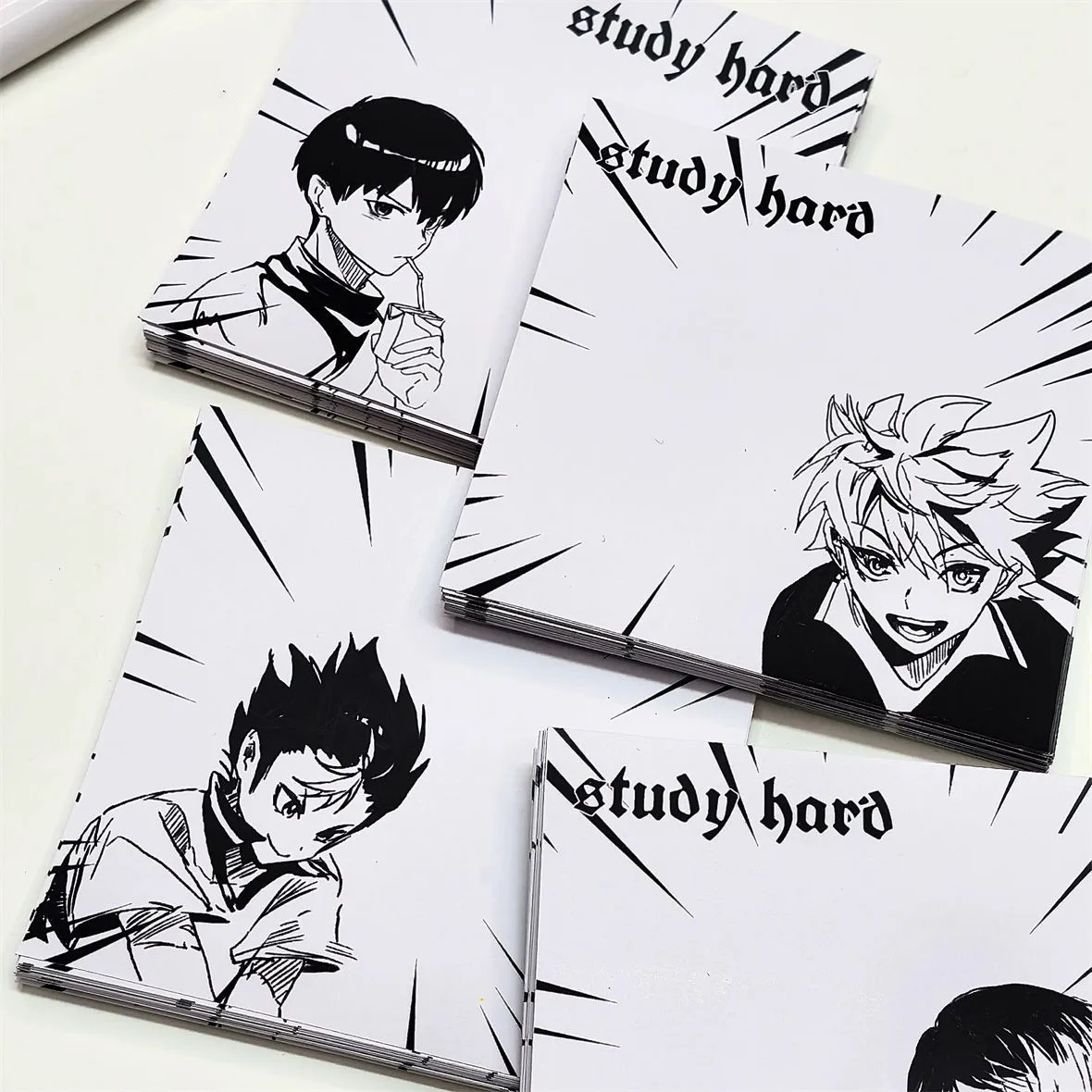 Haikyuu Cartoon Notebook Cartoon Paper Book Notepad Memo Note No Sticky Student Hinata Study Supplies promemoria cancelleria regalo