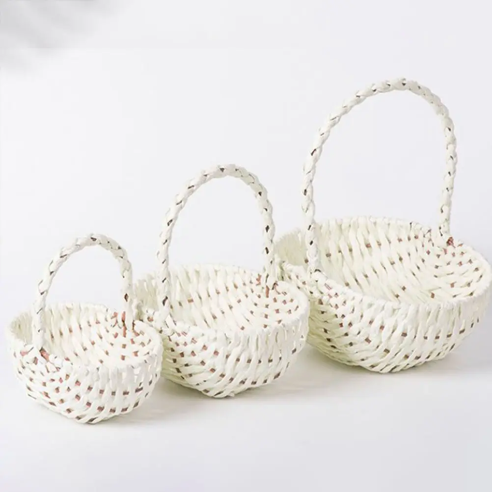 

Набор из 3 плетеных корзин для пикника с ручками для фруктов, подарков, свадебного и праздничного декора