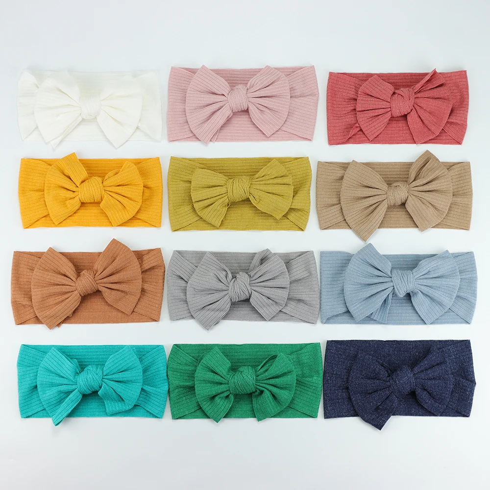 39Colors Knit Baby Girl Headbands Newborn Soft Baby Bows Headbands For Children Headwrap Kids Headwear Infant Hair Accessories