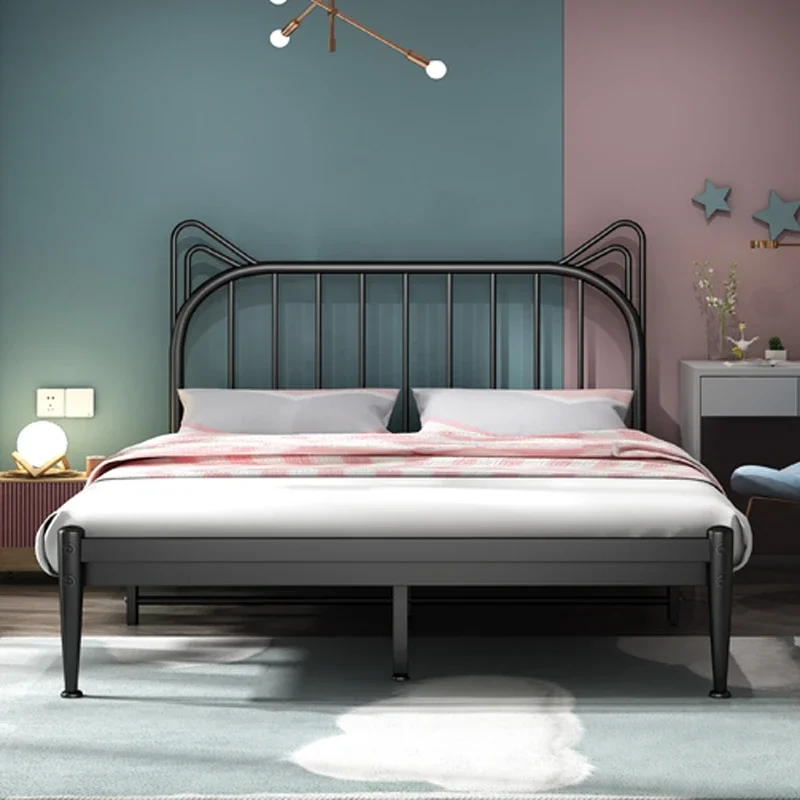 Individual Wrought Iron Bed Designer Double High Quality Comfortable Princess Bed Modern Simple Pedicure Muebles Hotel Furniture