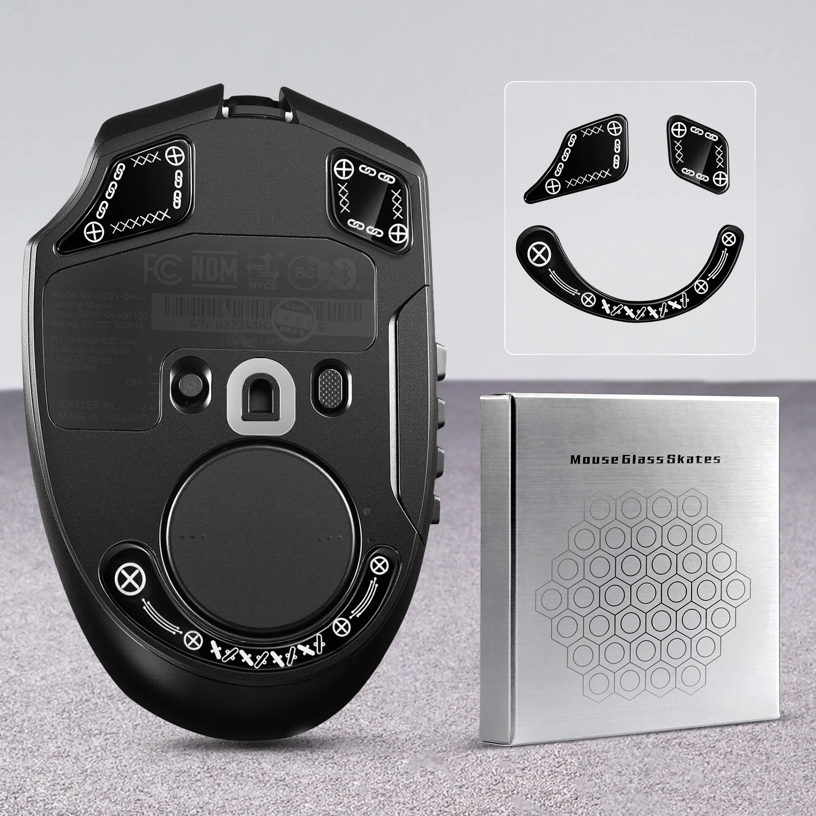 Mouse Glide Glasses Skates For Razer Naga V2 Pro Superlight Wireless Gaming 2.5D Curved Edge Mouse Anti Slip Feet Accessories - Image 2